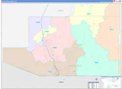 Santa Cruz County, AZ Wall Map Color Cast Style 2024